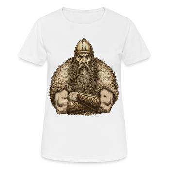 Légende viking viking marin Odin Raven Fighter - T-shirt respirant Femme - blanc - Devant - AI Model Female 172 dark (172cm)