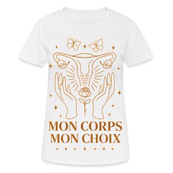 Mein Körper Meine Wahl Feminismus Freiheit - Frauen T-Shirt atmungsaktiv - Weiß - Vorne - AI Model Female 172 dark (172cm)