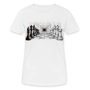 Schach Strategie – Endlose Perspektive - Frauen T-Shirt atmungsaktiv - Weiß - Vorne - AI Model Female 172 dark (172cm)