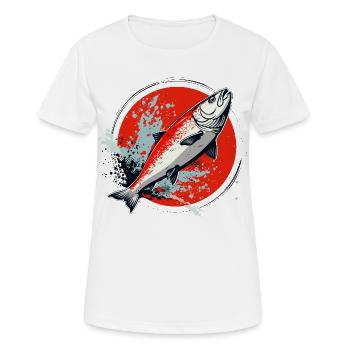 Fish Graphic - Women's Breathable T-Shirt - white - Front - AI Model Female 172 dark (172cm)