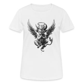 Anges et Démons : Noir et Blanc - T-shirt respirant Femme - blanc - Devant - AI Model Female 172 dark (172cm)