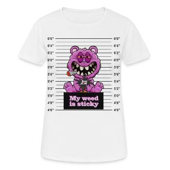 Mon herbe est collante - T-shirt respirant Femme - blanc - Devant - AI Model Female 172 dark (172cm)