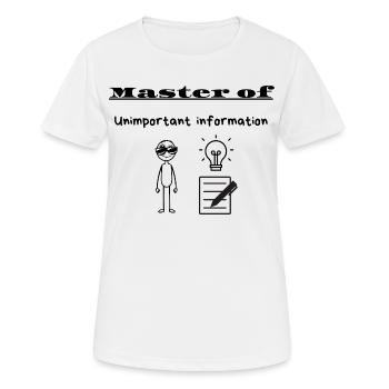 Maître de l’information sans importance - T-shirt respirant Femme - blanc - Devant - AI Model Female 172 dark (172cm)