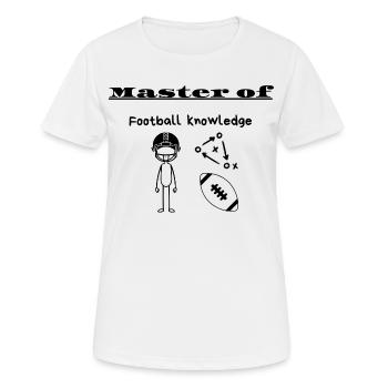 Maîtrise en connaissances du football - T-shirt respirant Femme - blanc - Devant - AI Model Female 172 dark (172cm)