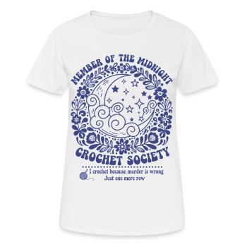 Membre de la Midnight Crochet Society Drôle - T-shirt respirant Femme - blanc - Devant - AI Model Female 172 dark (172cm)