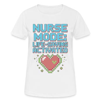 Infirmier en soins intensifs en mode soins intensifs en soins intensifs sauvants - T-shirt respirant Femme - blanc - Devant - AI Model Female 172 dark (172cm)