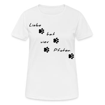 L’amour a un motif de police à quatre pattes - T-shirt respirant Femme - blanc - Devant - AI Model Female 172 dark (172cm)