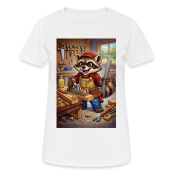 Waschbär Holzhandwerker - Frauen T-Shirt atmungsaktiv - Weiß - Vorne - AI Model Female 172 dark (172cm)