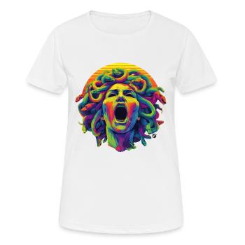 Neon Medusa: Colour Rush Head - Women's Breathable T-Shirt - white - Front - AI Model Female 172 dark (172cm)