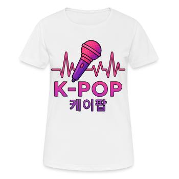 K Pop Coréen - T-shirt respirant Femme - blanc - Devant - AI Model Female 172 dark (172cm)