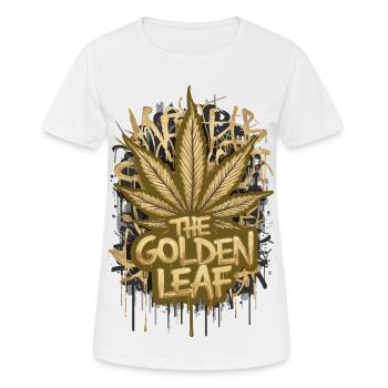 The Golden Leaf - Frauen T-Shirt atmungsaktiv - Weiß - Vorne - AI Model Female 172 dark (172cm)