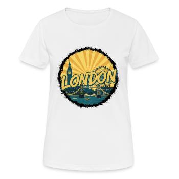 London City Skyline Tower Bridge Retro-Abzeichen - Frauen T-Shirt atmungsaktiv - Weiß - Vorne - AI Model Female 172 dark (172cm)