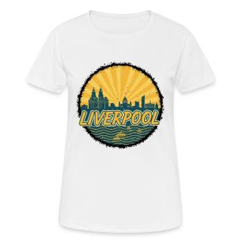 Écusson vintage du Liverpool Skyline Liver Building - T-shirt respirant Femme - blanc - Devant - AI Model Female 172 dark (172cm)