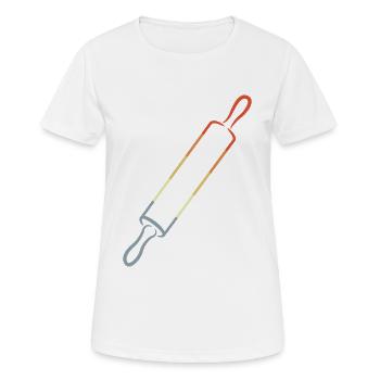 Vintage Nudelholz Skizze - Frauen T-Shirt atmungsaktiv - Weiß - Vorne - AI Model Female 172 dark (172cm)