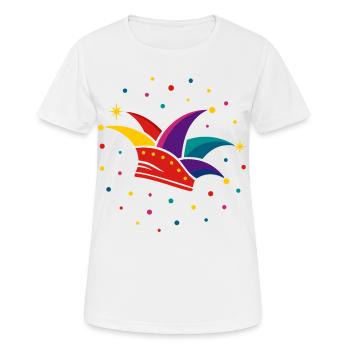 Fool's Cap with Confetti – Carnival & Carnival - Women's Breathable T-Shirt - white - Front - AI Model Female 172 dark (172cm)