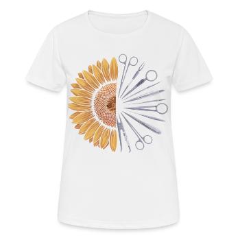 Sonnenblume trifft Chirurgie - Frauen T-Shirt atmungsaktiv - Weiß - Vorne - AI Model Female 172 dark (172cm)