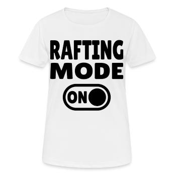 Rafting Mode ON – Whitewater in a rubber dinghy - Women's Breathable T-Shirt - white - Front - AI Model Female 172 dark (172cm)