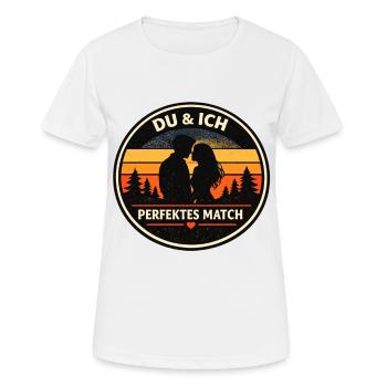 Du & Ich perfektes Match Partnerlook - Frauen T-Shirt atmungsaktiv - Weiß - Vorne - AI Model Female 172 dark (172cm)