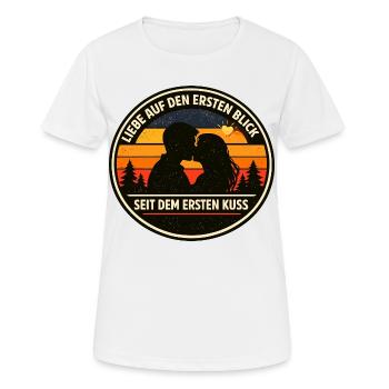 Love at First Sight Saying - Women's Breathable T-Shirt - white - Front - AI Model Female 172 dark (172cm)
