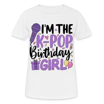 Je suis la fille d’anniversaire de K Pop - T-shirt respirant Femme - blanc - Devant - AI Model Female 172 dark (172cm)
