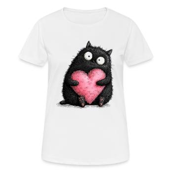 Cat Love - Women's Breathable T-Shirt - white - Front - AI Model Female 172 dark (172cm)