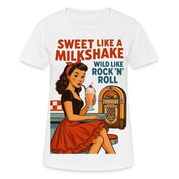 Sweet Milkshake & Rock n Roll: 50s Pin-Up Retro - Women's Breathable T-Shirt - white - Front - AI Model Female 172 dark (172cm)