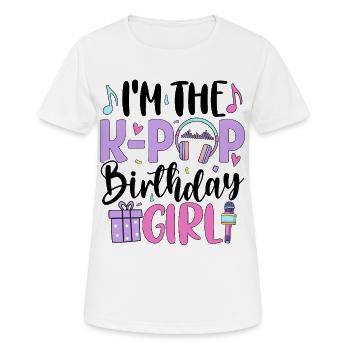 Je suis la fille d’anniversaire K-Pop - T-shirt respirant Femme - blanc - Devant - AI Model Female 172 dark (172cm)