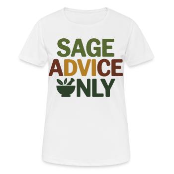 Conseils pour herboristes Sage : uniquement du matériel professionnel - T-shirt respirant Femme - blanc - Devant - AI Model Female 172 dark (172cm)
