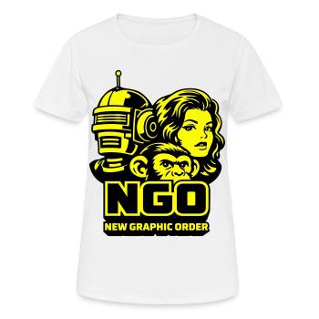 NGO Neon Pop Retro Portraits - Frauen T-Shirt atmungsaktiv - Weiß - Vorne - AI Model Female 172 dark (172cm)