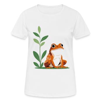 Cheerful tree frog in the green - Women's Breathable T-Shirt - white - Front - AI Model Female 172 dark (172cm)
