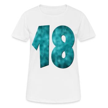Numéro Dix-Huit - 18e anniversaire - T-shirt respirant Femme - blanc - Devant - AI Model Female 172 dark (172cm)