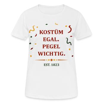 Kostüm egal. Pegel wichtig. – Karneval Party Shirt - Frauen T-Shirt atmungsaktiv - Weiß - Vorne - AI Model Female 172 dark (172cm)