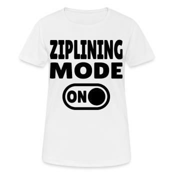 Mode tyrolienne activé – Adrénaline sur la tyrolienne - T-shirt respirant Femme - blanc - Devant - AI Model Female 172 dark (172cm)