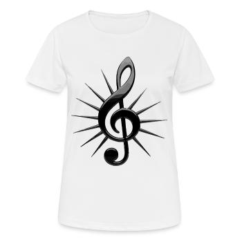 Schwarze Noten mit Strahlen - Frauen T-Shirt atmungsaktiv - Weiß - Vorne - AI Model Female 172 dark (172cm)