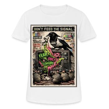 Ne nourrissez pas la critique de Signal Media - T-shirt respirant Femme - blanc - Devant - AI Model Female 172 dark (172cm)