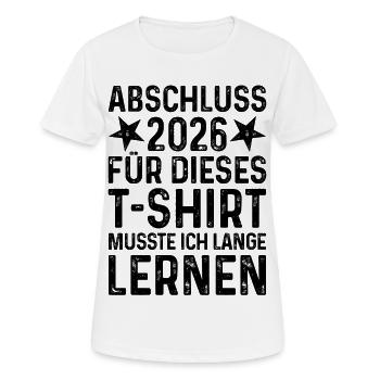 Diplôme 2026 J’ai dû étudier longtemps pour un T-shirt - T-shirt respirant Femme - blanc - Devant - AI Model Female 172 dark (172cm)