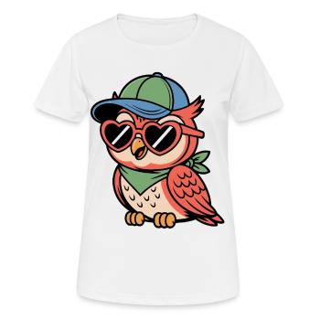 Sonnenbrillen-Eule im Retro-Look - Frauen T-Shirt atmungsaktiv - Weiß - Vorne - AI Model Female 172 dark (172cm)