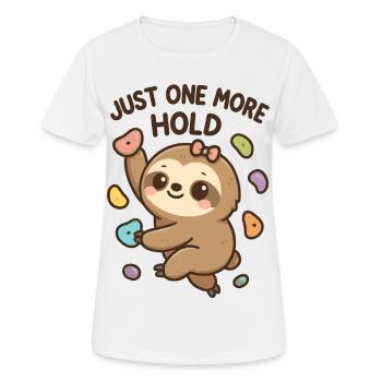 Bouldering Kawaii Sloth – Just One More Hold - Women's Breathable T-Shirt - white - Front - AI Model Female 172 dark (172cm)
