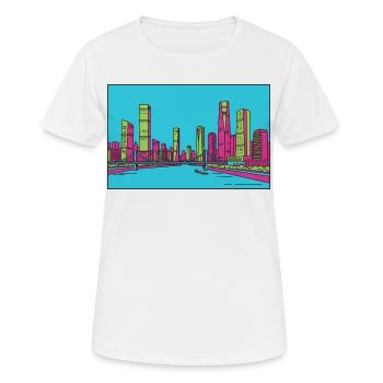 Skyline de la ville de Chongqing Dessin de lignes du fleuve Yangtsé - T-shirt respirant Femme - blanc - Devant - AI Model Female 172 dark (172cm)