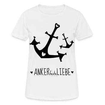 ANKERfesteLIEBE / Original by heavenlygoods - Women's Breathable T-Shirt - white - Front - AI Model Female 172 dark (172cm)