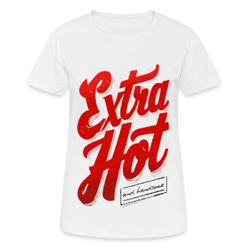 Extra Hot - Frauen T-Shirt atmungsaktiv - Weiß - Vorne - AI Model Female 172 dark (172cm)