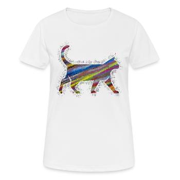 Animaux arc-en-ciel Prisme Chat - T-shirt respirant Femme - blanc - Devant - AI Model Female 172 dark (172cm)