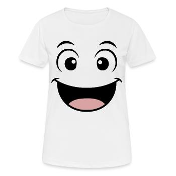 Gute Laune Gesicht - Frauen T-Shirt atmungsaktiv - Weiß - Vorne - AI Model Female 172 dark (172cm)