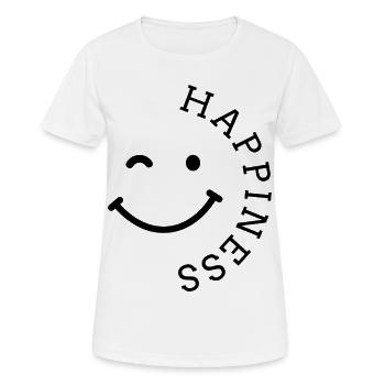 happiness smile - Frauen T-Shirt atmungsaktiv - Weiß - Vorne - AI Model Female 172 dark (172cm)