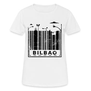 Code-barres de Bilbao - T-shirt respirant Femme - blanc - Devant - AI Model Female 172 dark (172cm)