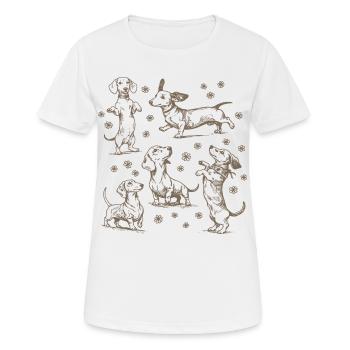 Teckel Teckel Chiens Teckels Teckel Chien teckel Teckel - T-shirt respirant Femme - blanc - Devant - AI Model Female 172 dark (172cm)