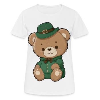 Ours lutin émeraude - T-shirt respirant Femme - blanc - Devant - AI Model Female 172 dark (172cm)