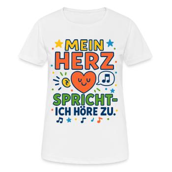 My heart speaks – I listen - Women's Breathable T-Shirt - white - Front - AI Model Female 172 dark (172cm)