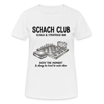 Conception de stratégie pour un club d’échecs – Barre-d’échecs vintage - T-shirt respirant Femme - blanc - Devant - AI Model Female 172 dark (172cm)