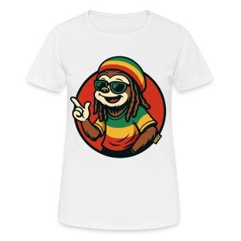 Reggae Faultier mit Sonnenbrille - Frauen T-Shirt atmungsaktiv - Weiß - Vorne - AI Model Female 172 dark (172cm)
